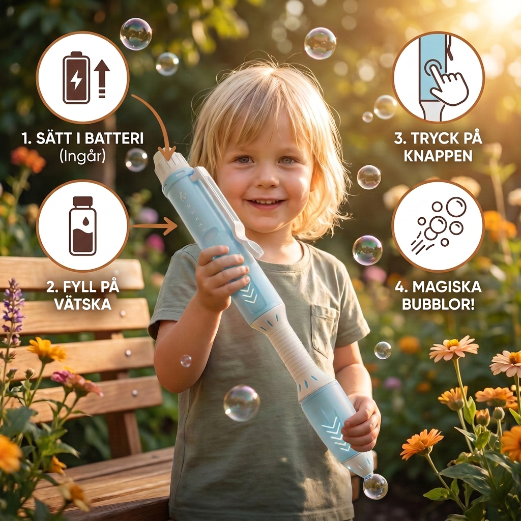 Magisk Bubbelpistolpenna – Automatisk Bubbelstav för Barn