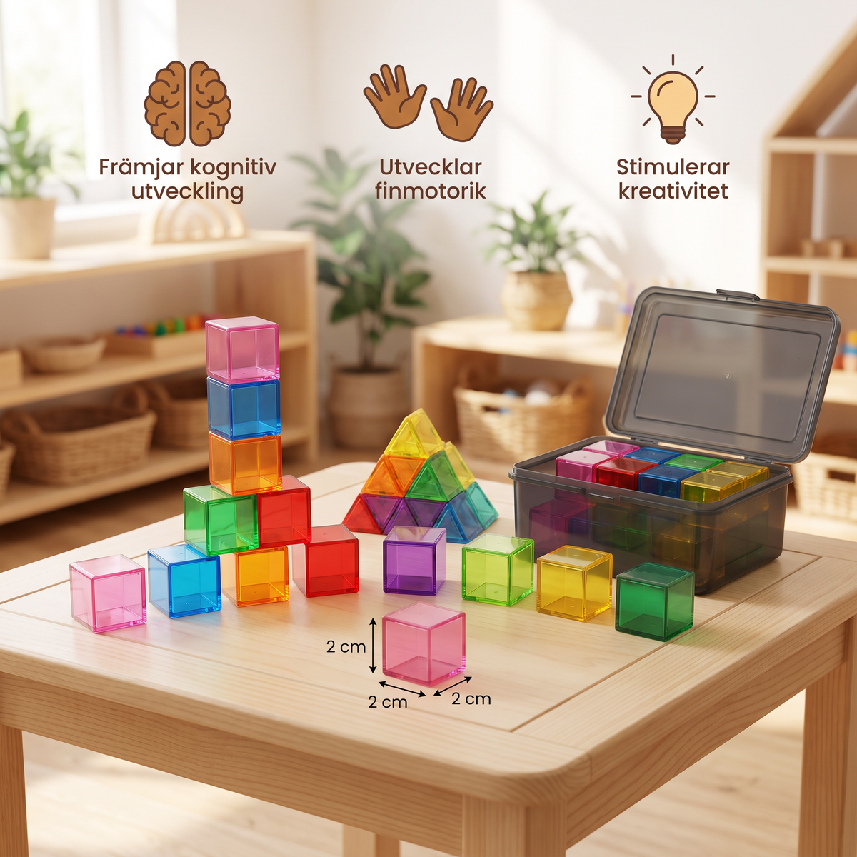 Montessori Kubbyggsats För Barn