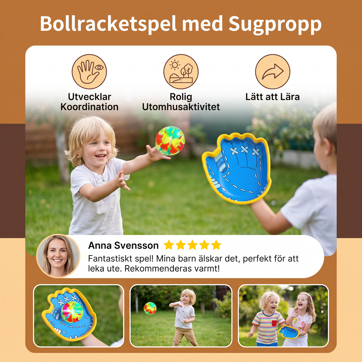 Bollracketspel med Sugpropp för Barn