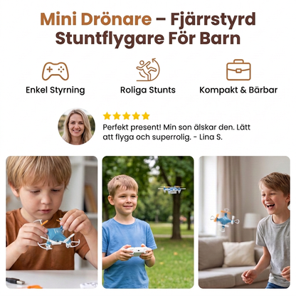 Mini Drönare – Fjärrstyrd Stuntflygare För Barn
