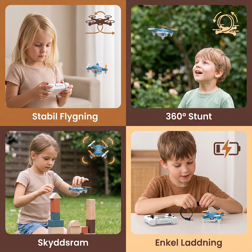 Mini Drönare – Fjärrstyrd Stuntflygare För Barn