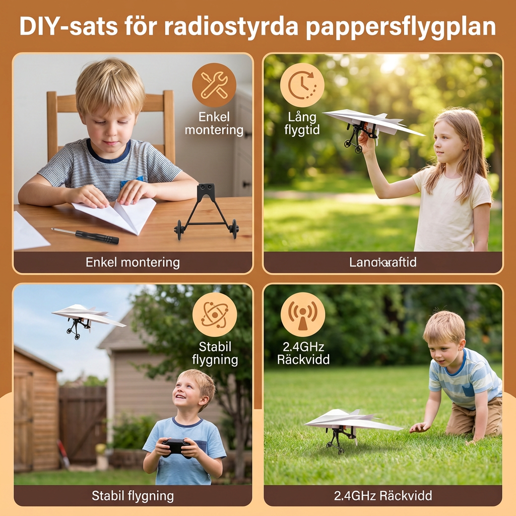 DIY-sats för radiostyrda pappersflygplan