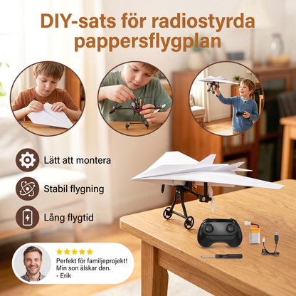 DIY-sats för radiostyrda pappersflygplan