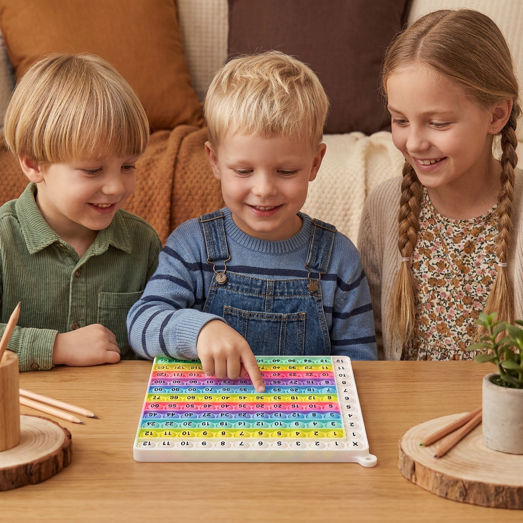 Rainbow Pop Math – Lärleksak för Multiplikation med Fidget-Effekt