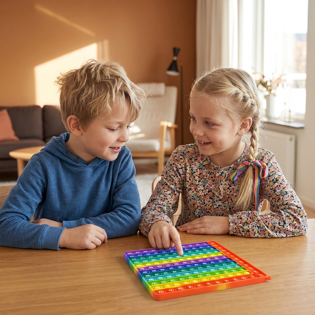 Rainbow Pop Math – Lärleksak för Multiplikation med Fidget-Effekt