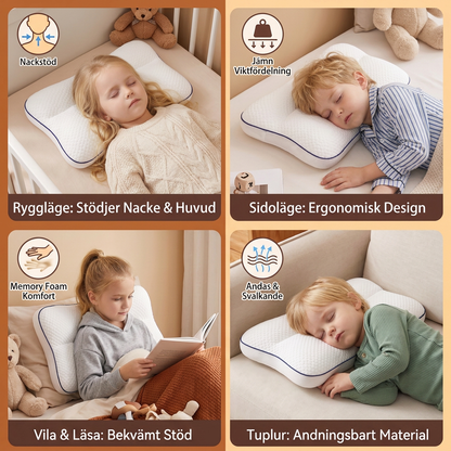 Ergonomisk Barnkudde i Memory Foam med Nackstöd