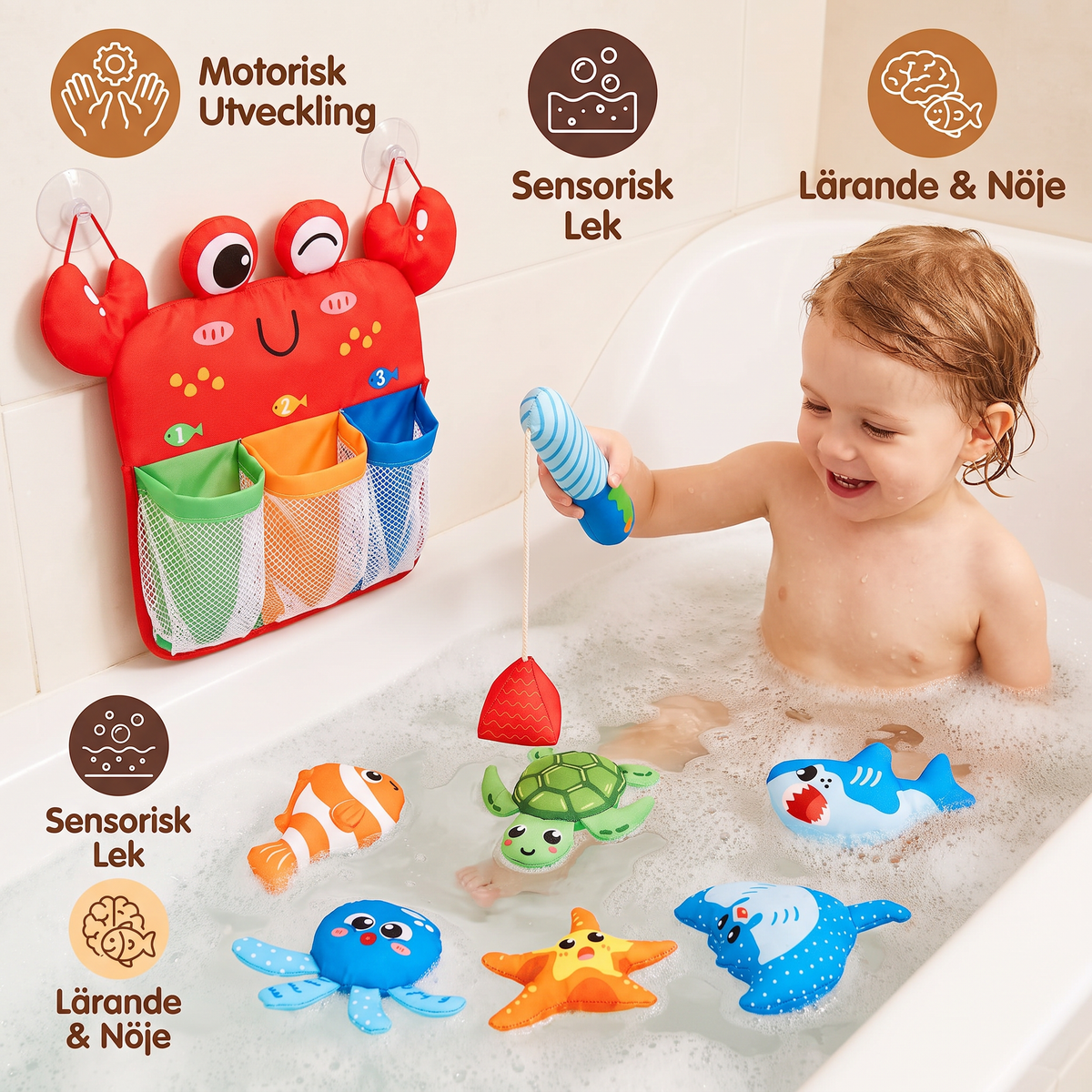 Montessori Magnetiskt Fiskespel – Badleksaksset