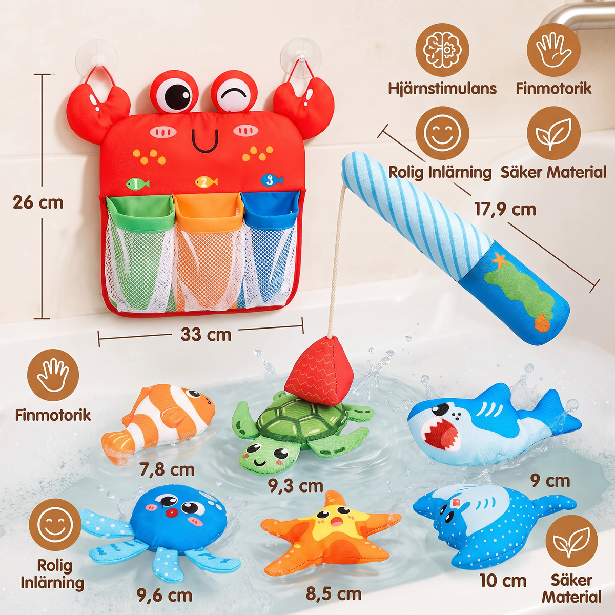 Montessori Magnetiskt Fiskespel – Badleksaksset