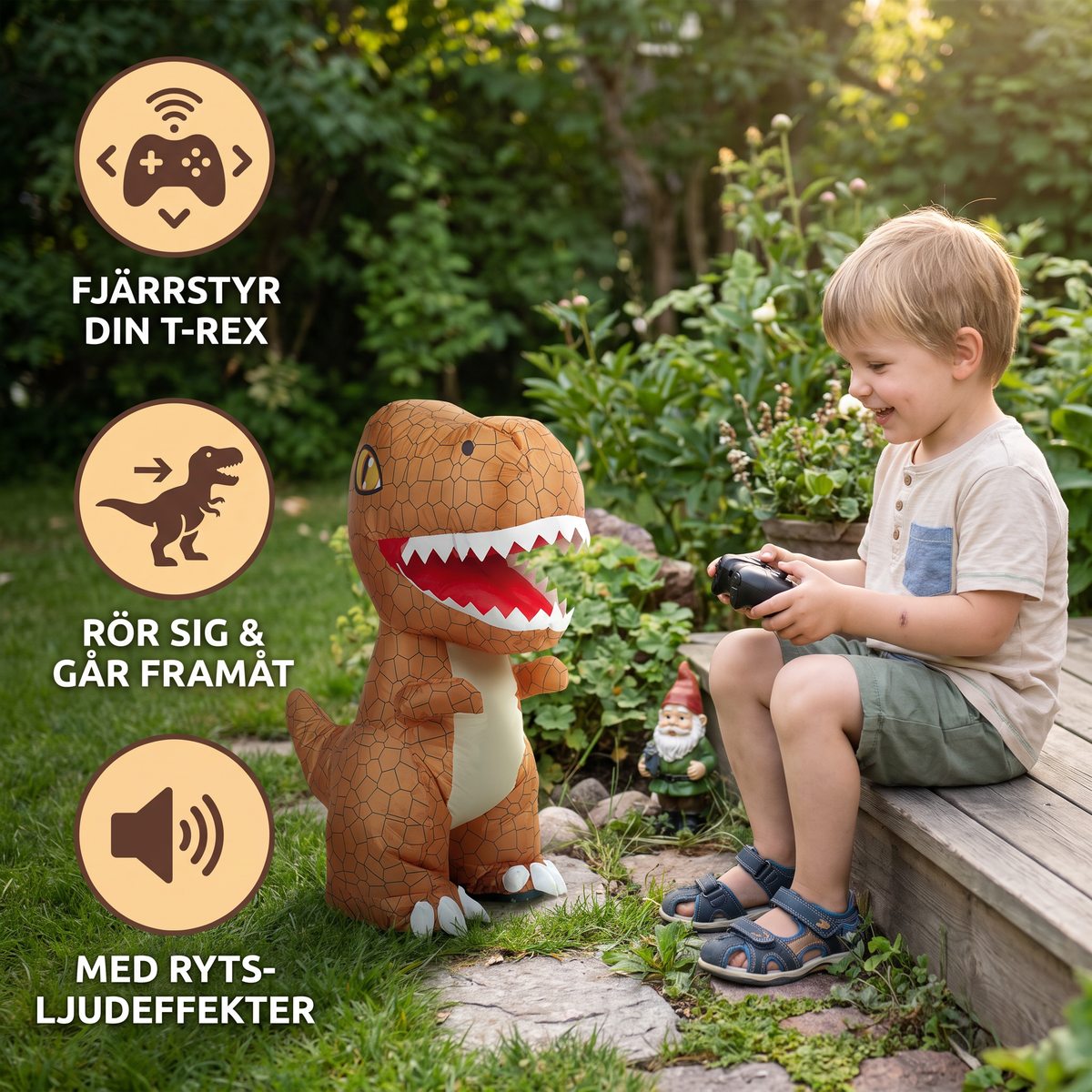 Fjärrstyrd Uppblåsbar T-Rex-Dinosaurieleksak