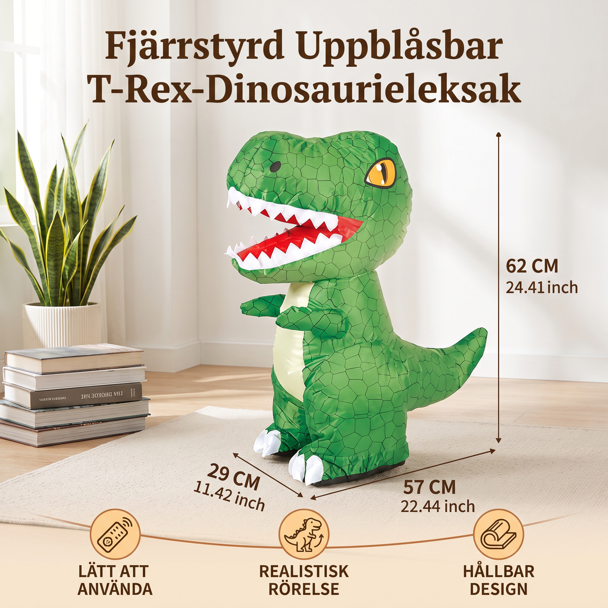 Fjärrstyrd Uppblåsbar T-Rex-Dinosaurieleksak