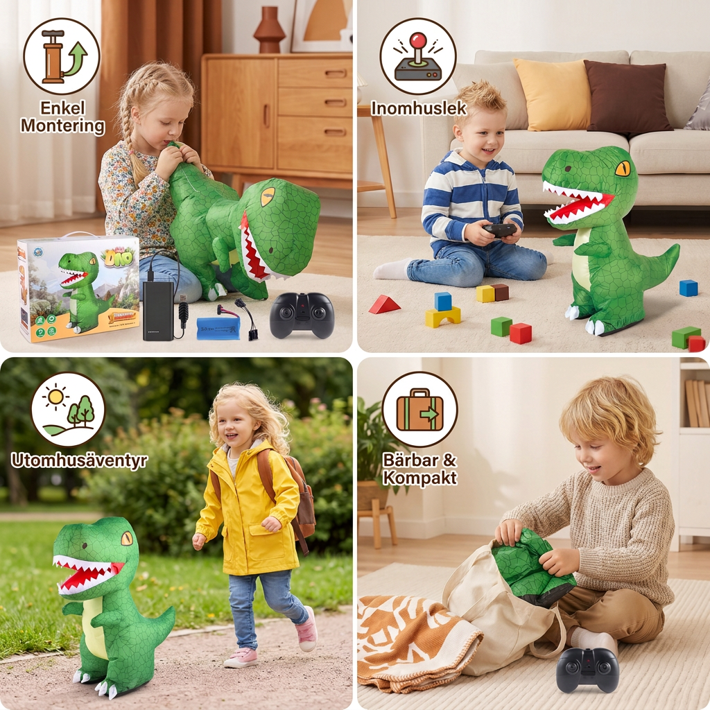 Fjärrstyrd Uppblåsbar T-Rex-Dinosaurieleksak