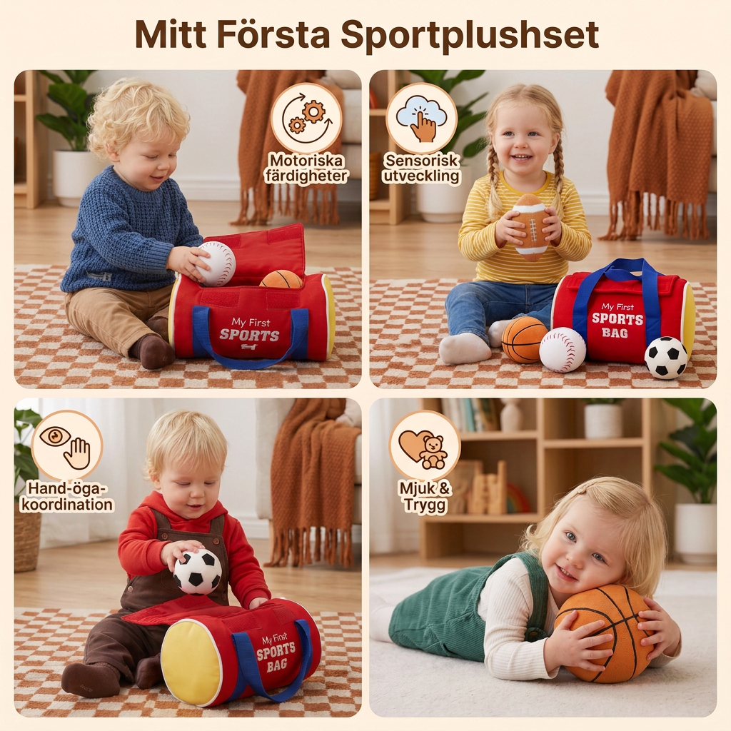 Mitt Första Sportplushset – Mjuk Leksak För Bebisar