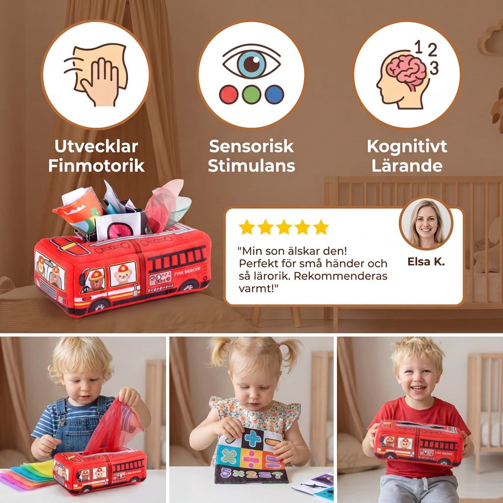 Montessori Magiska Näsdukslåda – Sensorisk Leksak För Bebisar