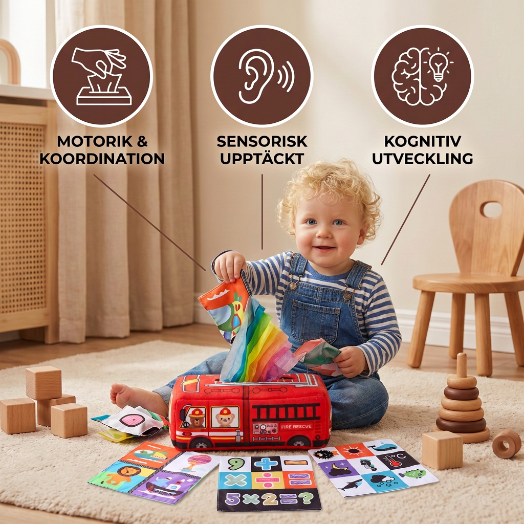 Montessori Magiska Näsdukslåda – Sensorisk Leksak För Bebisar