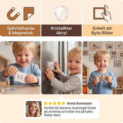 Klara Magnetiska Akrylfotoramar med Självhäftande Baksida – 5-pack
