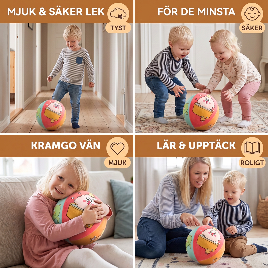Mjuk och Säker tyst Inomhusboll för Barn