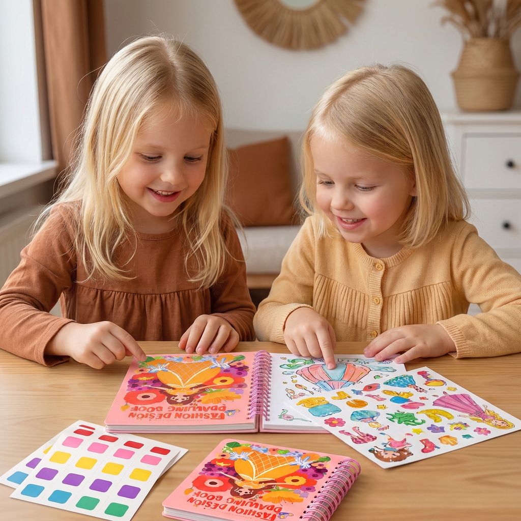 4-i-1 Pysselset med Älvprinsessa för barn – Diamond Painting, Pärlor, Broderi & Akvarell