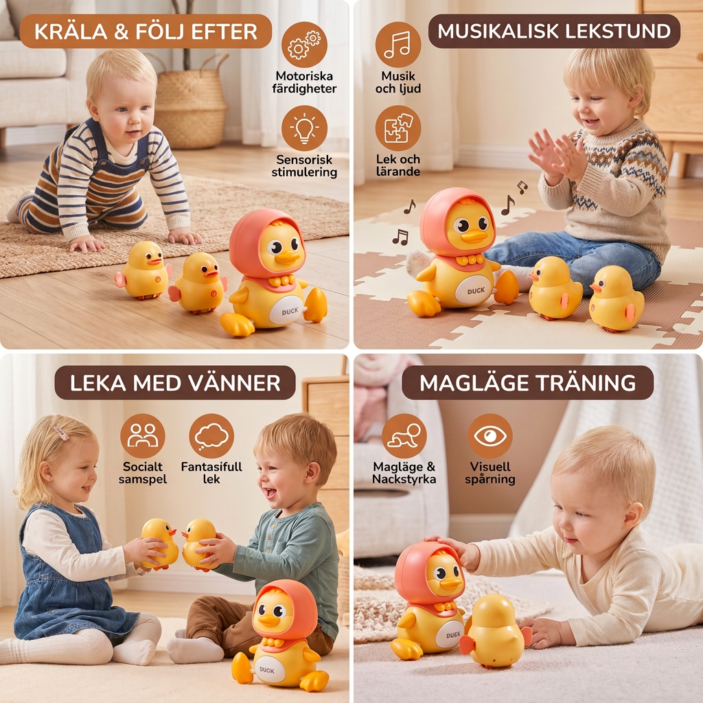 Musikalisk Anfamilj – Kryp- och Lärleksak med Musik för Bebisar