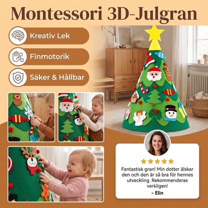 Montessori 3D-Julgran i Filt