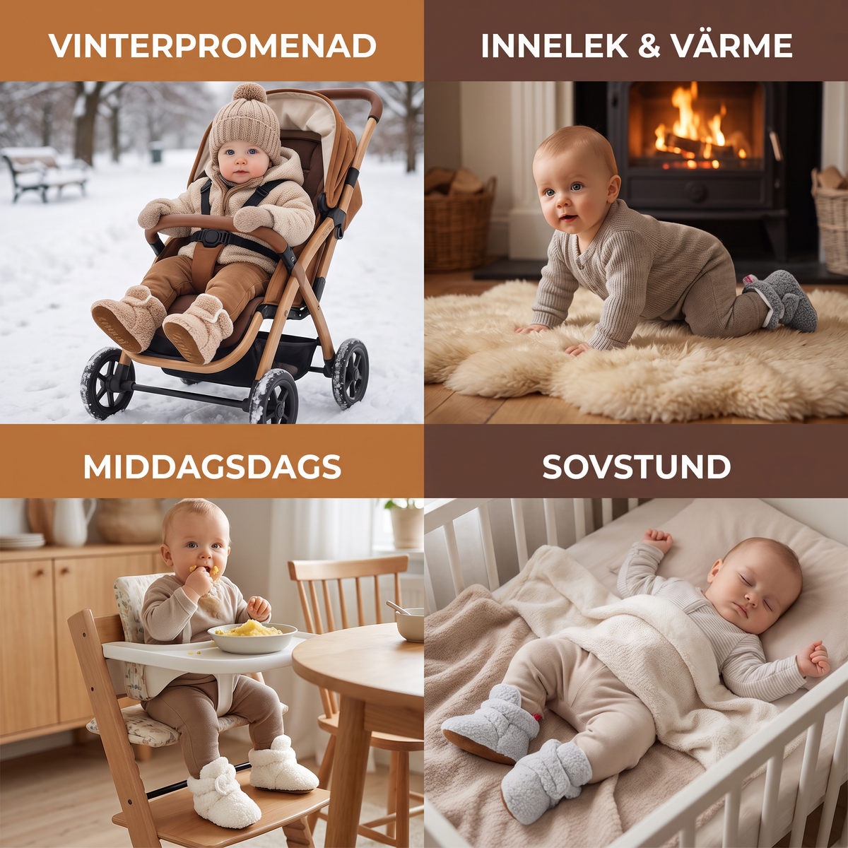 Varma och mysiga Sherpa-babyskor för vintern