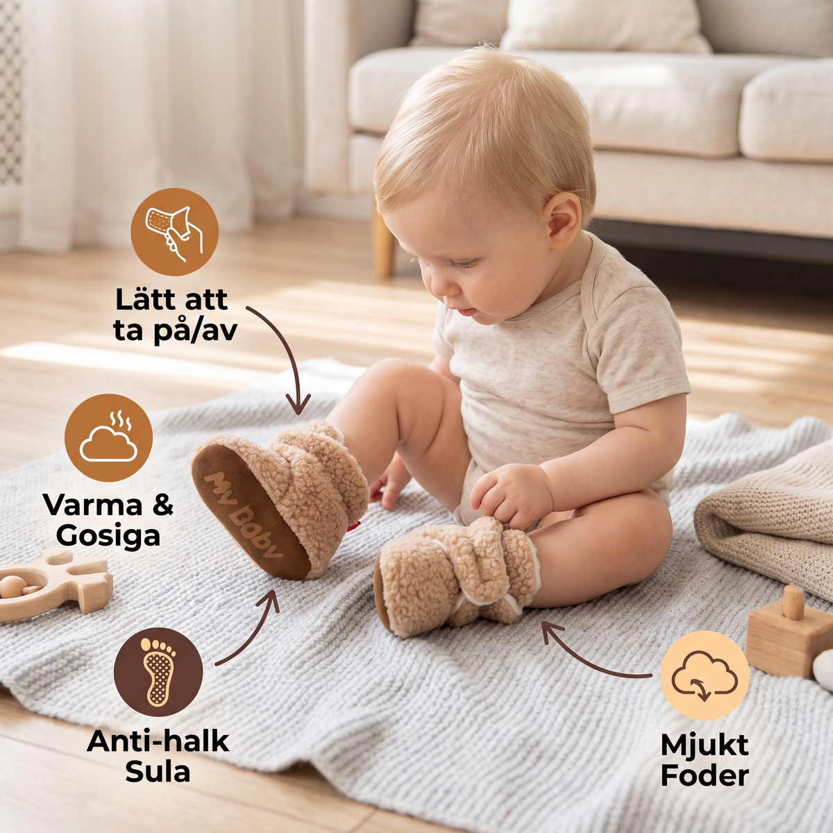 Varma och mysiga Sherpa-babyskor för vintern