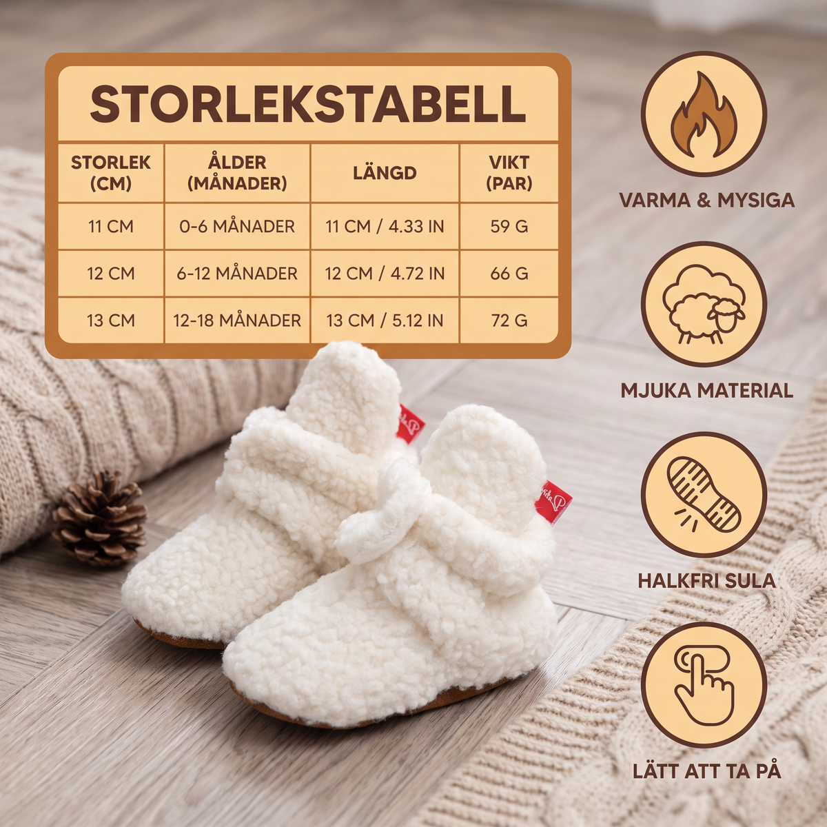 Varma och mysiga Sherpa-babyskor för vintern