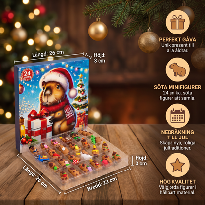 24-dagars juladventskalender med kapybaror – 24 söta minifigurer
