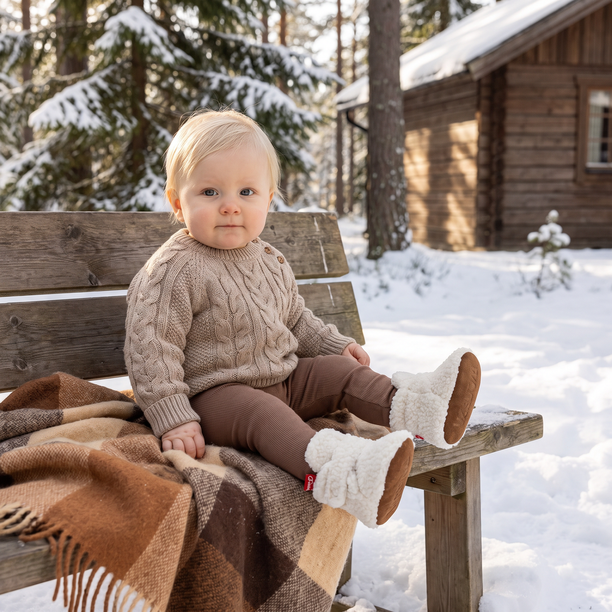 Varma och mysiga Sherpa-babyskor för vintern