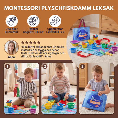 Montessori Plyschfiskdamm Leksak För Barn