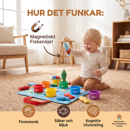 Montessori Plyschfiskdamm Leksak För Barn