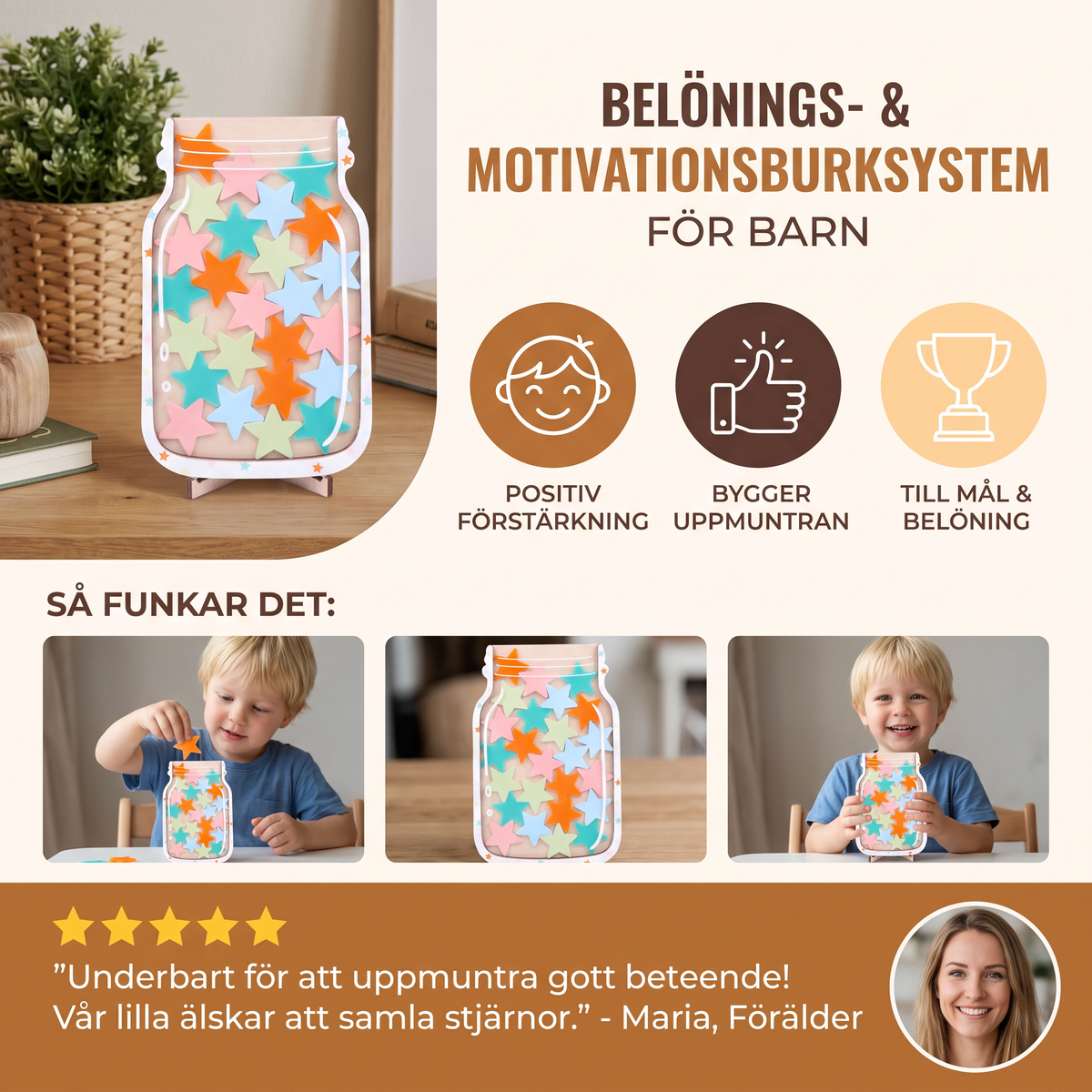 Belönings- & Motivationsburkssystem För Barn
