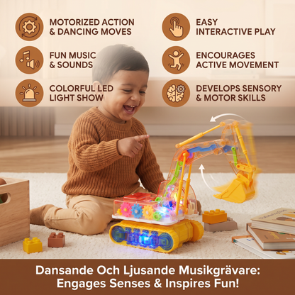 Dansande Och Ljusande Musikgrävare