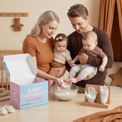 Baby Hand- & Fotavtrycksset – Minnesbevarande Set För Nyfödda & Föräldrar