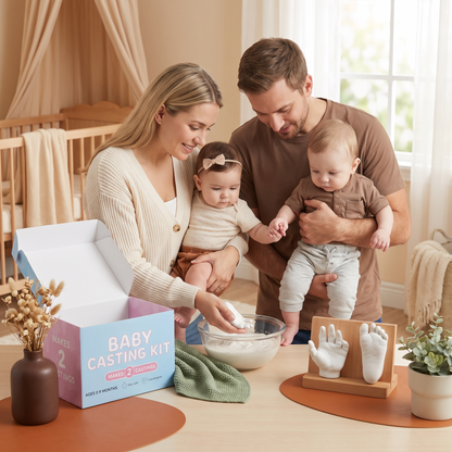 Baby Hand- & Fotavtrycksset – Minnesbevarande Set För Nyfödda & Föräldrar