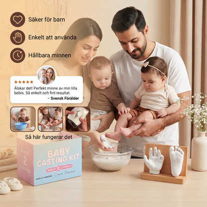 Baby Hand- & Fotavtrycksset – Minnesbevarande Set För Nyfödda & Föräldrar
