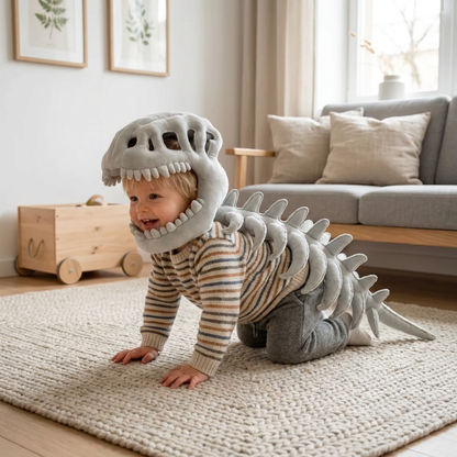 Rolig Dinosaurieskelettdräkt i Plysch