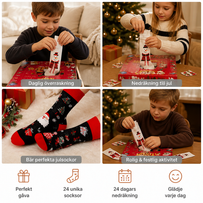 24-dagars adventskalender med julstrumpor