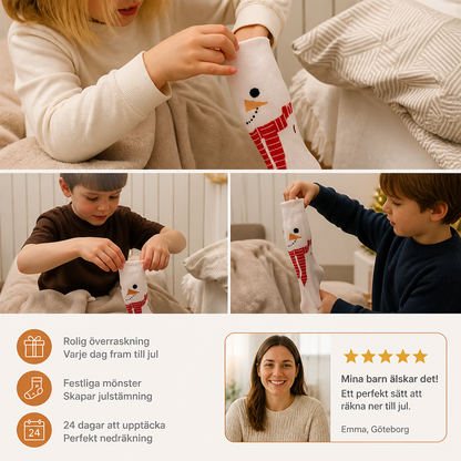 24-dagars adventskalender med julstrumpor