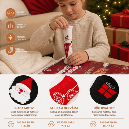24-dagars adventskalender med julstrumpor