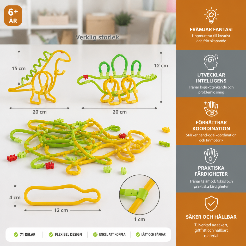 DIY Twisty Sticks – Kreativt 3D-byggset och STEM-konstruktionsset