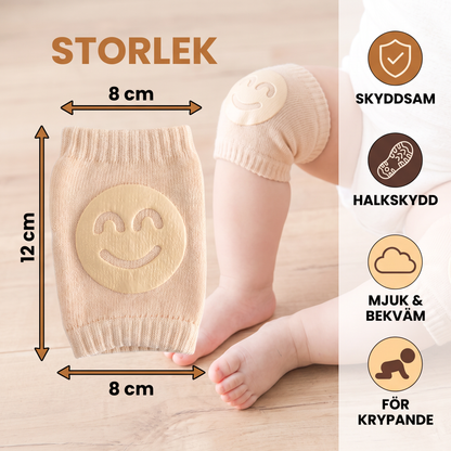Knäskydd för bebisar – Halkskydd med glatt smiley-ansikte