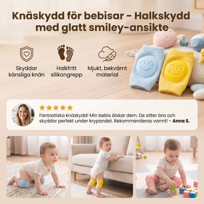 Knäskydd för bebisar – Halkskydd med glatt smiley-ansikte
