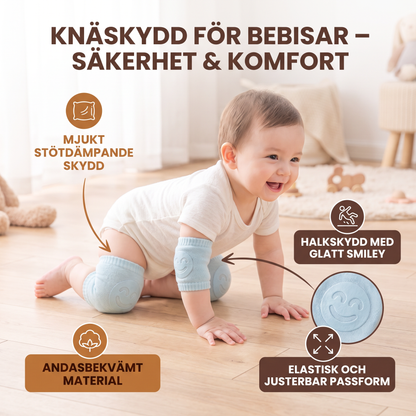Knäskydd för bebisar – Halkskydd med glatt smiley-ansikte