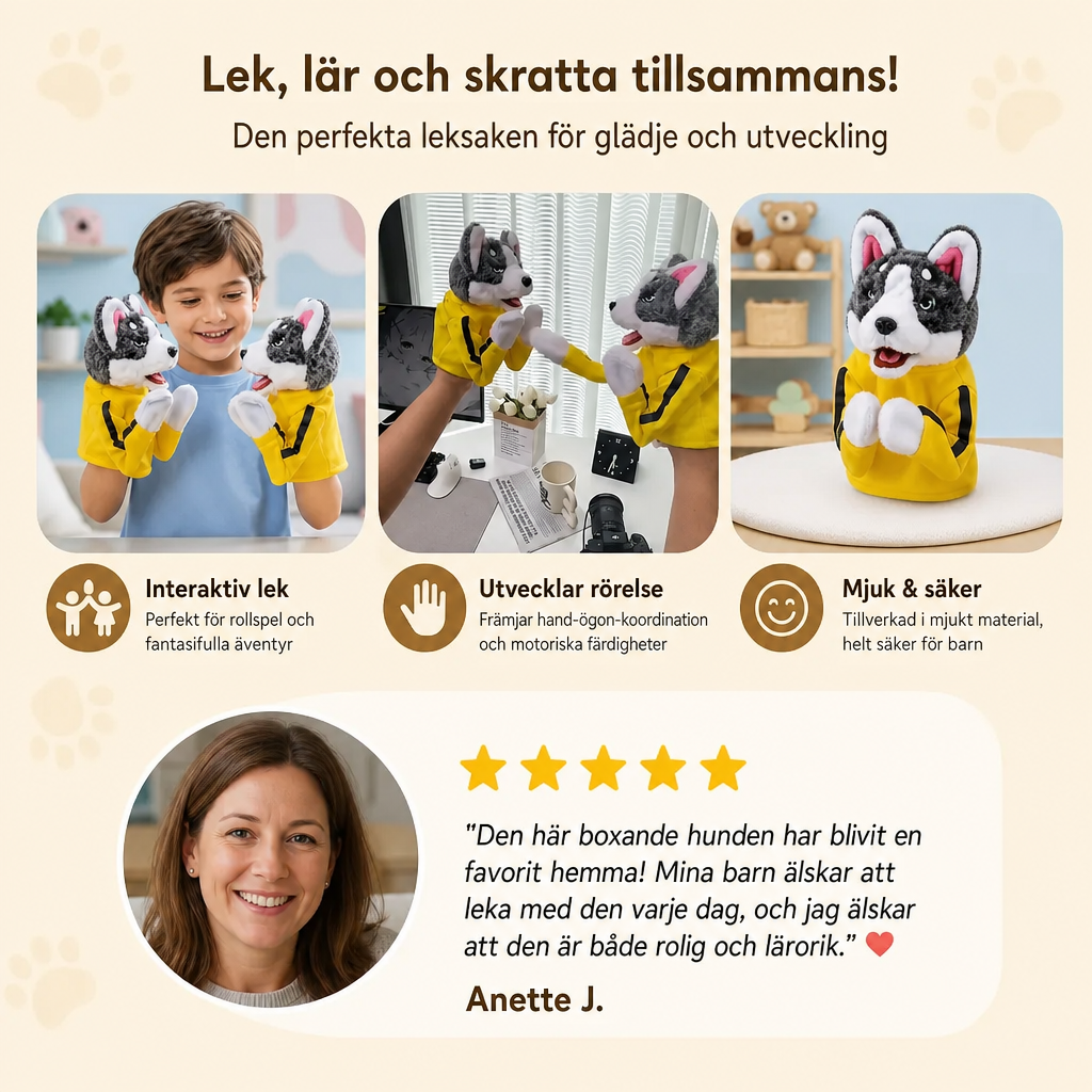Boxande Husky – Rolig Leksak För Barn
