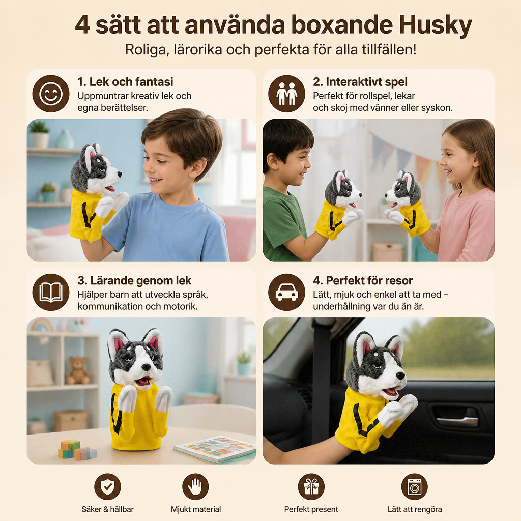 Boxande Husky – Rolig Leksak För Barn