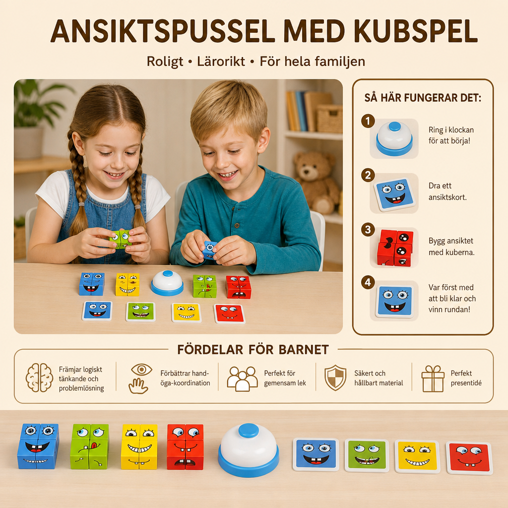 Ansiktspussel med Kubspel