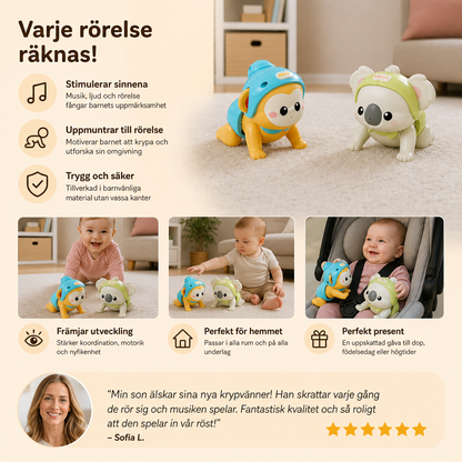 Interaktiv krypleksak för bebisar med musik och röstinspelning