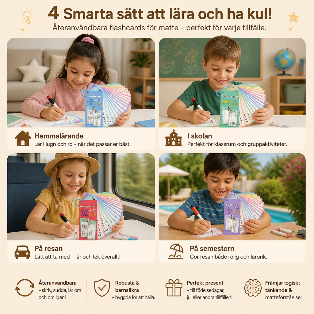 Återanvändbara matematikläromedel för barn