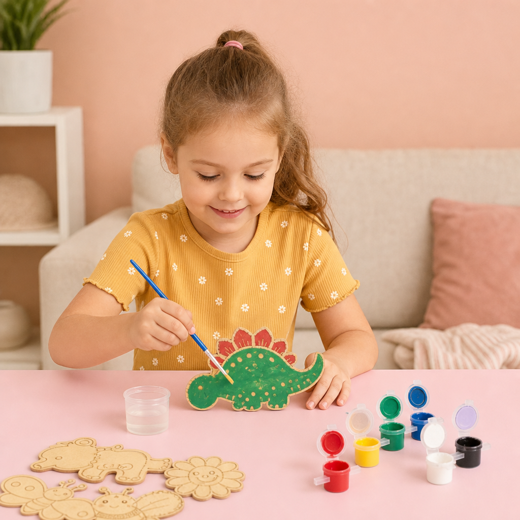 DIY-Träpysselset För Barn Att Måla Och Leka Med