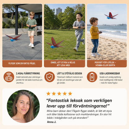 Fjärrstyrd Flygande Fågelleksak Med Flaxande Vingar För Barn